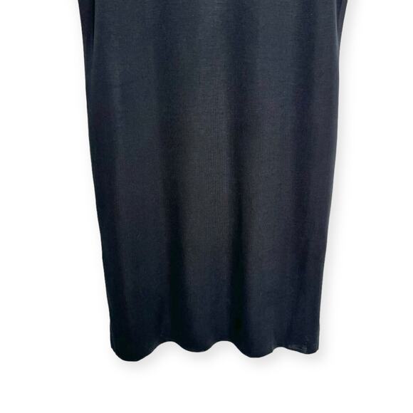 Ming Wang Black Short Sleeve Knit Knee Length Sheath Dress Women's Size L - Picture 4 of 10